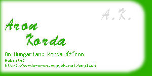 aron korda business card